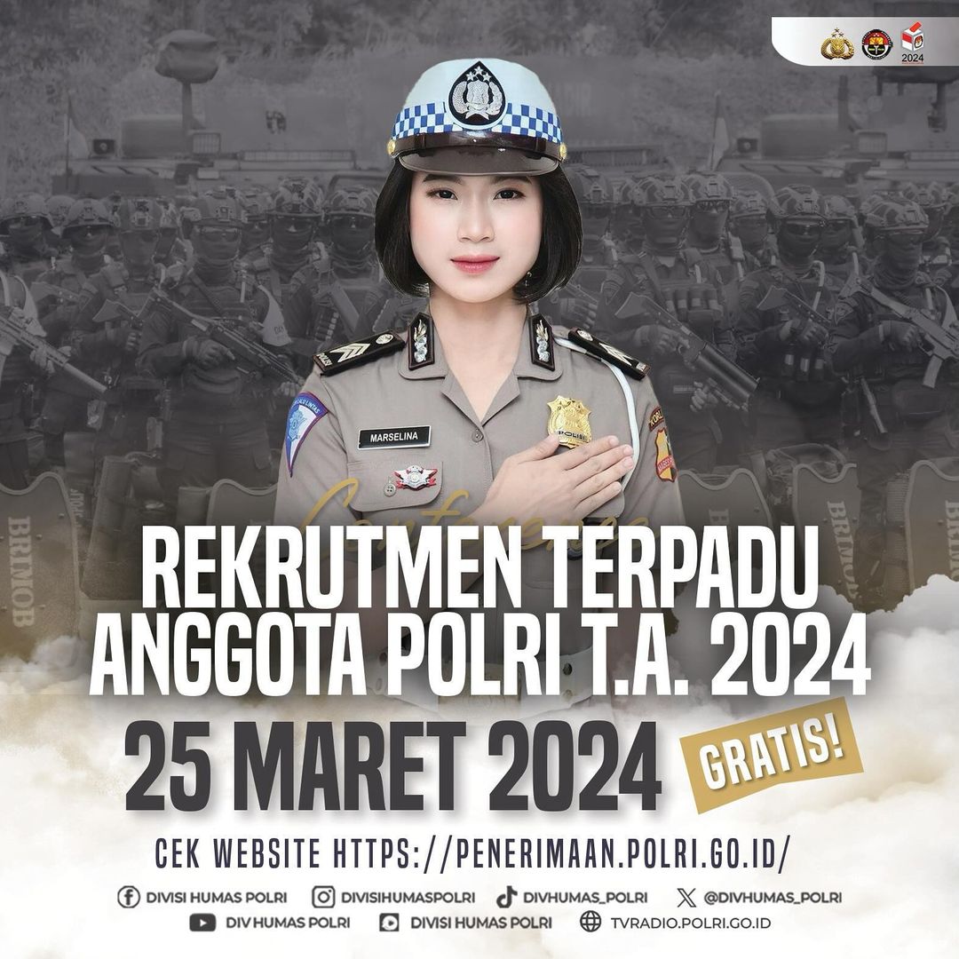 Rekrutmen Terpadu Anggota Polri T.A 2024 Dibuka, Ini Link Pendaftarannya