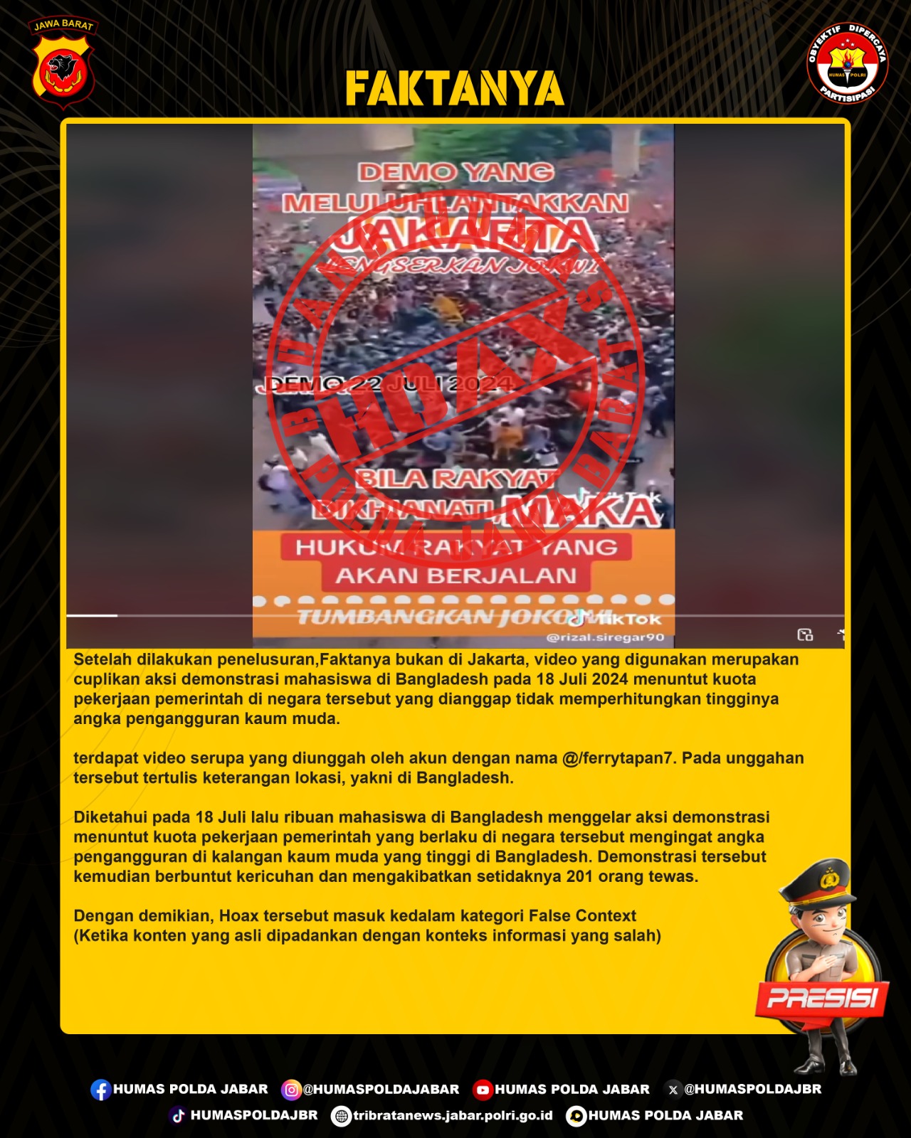 KLARIFIKASI HOAX - FALSE CONTEXT
